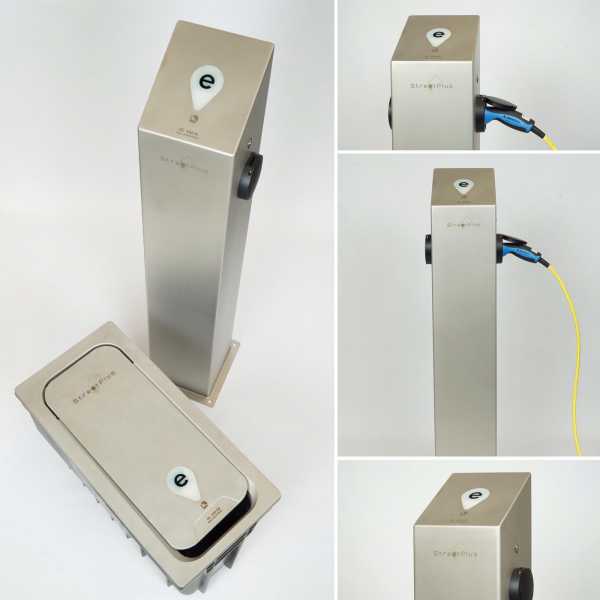 New stainless steel EV charging station